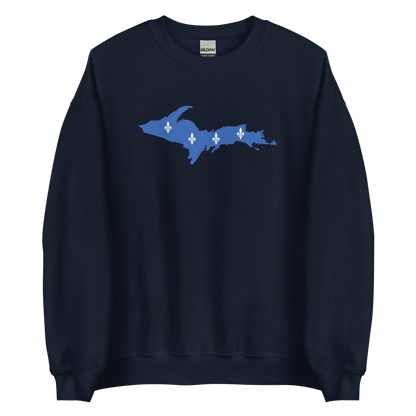 Michigan Upper Peninsula Sweatshirt (w/ UP Quebec Flag Outline) | Unisex Standard