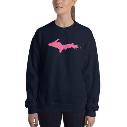 Michigan Upper Peninsula Sweatshirt (w/ Pink UP Outline) | Unisex Standard