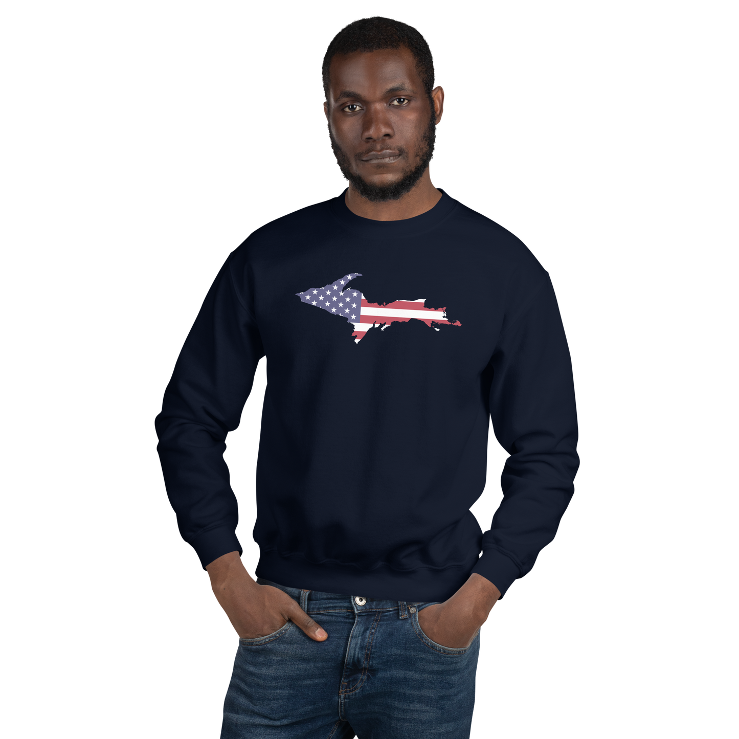 Michigan Upper Peninsula Sweatshirt (w/ UP USA Flag Outline) | Unisex Standard