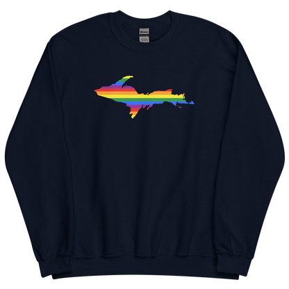 Michigan Upper Peninsula Sweatshirt (w/ UP Pride Flag Outline) | Unisex Standard