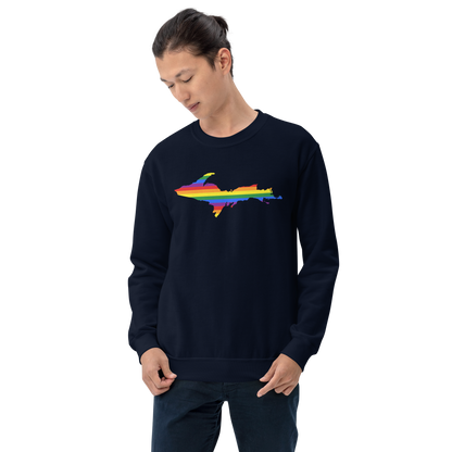 Michigan Upper Peninsula Sweatshirt (w/ UP Pride Flag Outline) | Unisex Standard