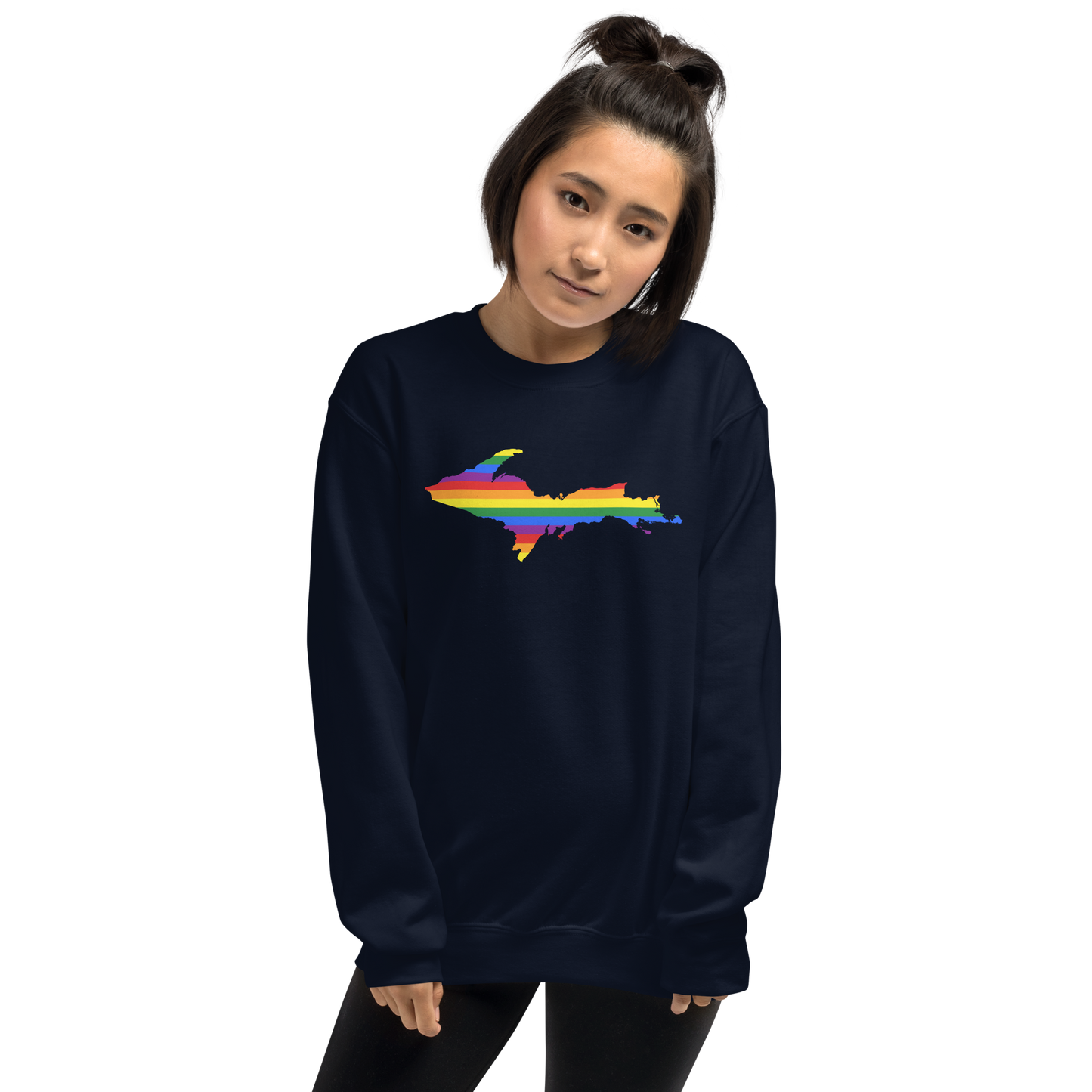 Michigan Upper Peninsula Sweatshirt (w/ UP Pride Flag Outline) | Unisex Standard