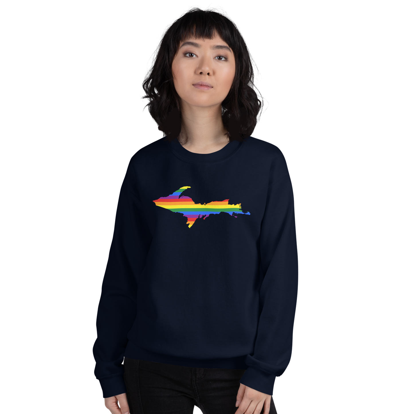 Michigan Upper Peninsula Sweatshirt (w/ UP Pride Flag Outline) | Unisex Standard