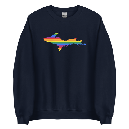 Michigan Upper Peninsula Sweatshirt (w/ UP Pride Flag Outline) | Unisex Standard