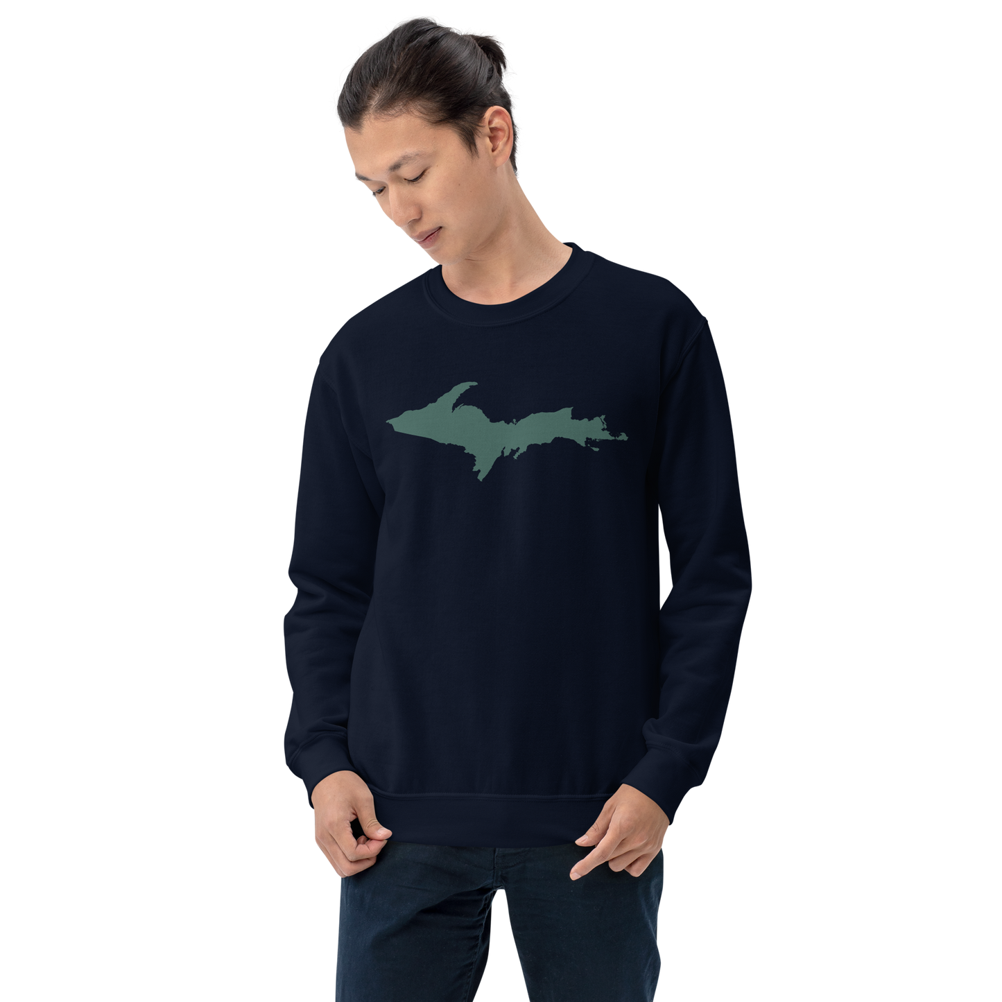 Michigan Upper Peninsula Sweatshirt (w/ Green UP Outline) | Unisex Standard