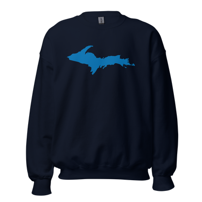 Michigan Upper Peninsula Sweatshirt (w/ Azure UP Outline) | Unisex Standard