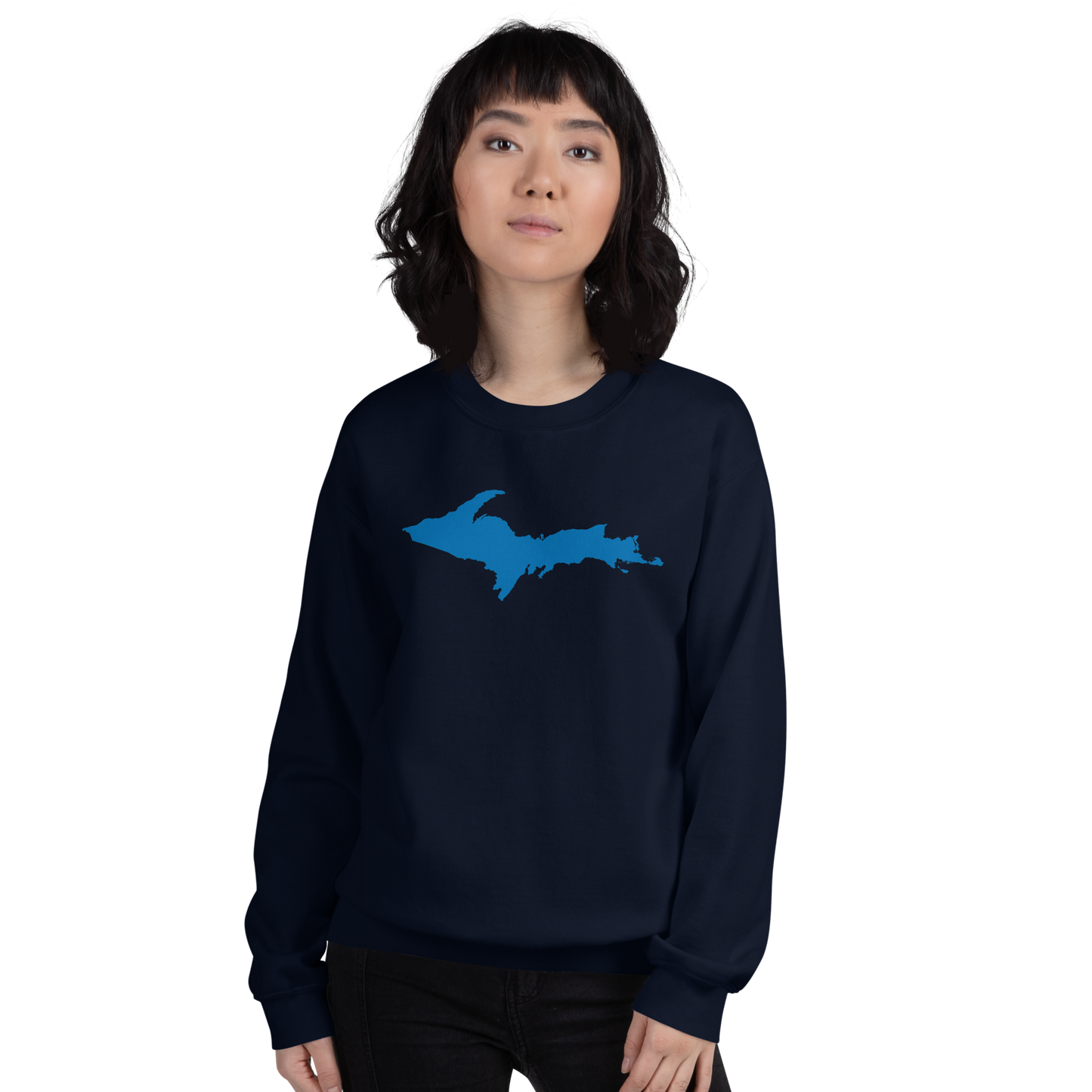 Michigan Upper Peninsula Sweatshirt (w/ Azure UP Outline) | Unisex Standard