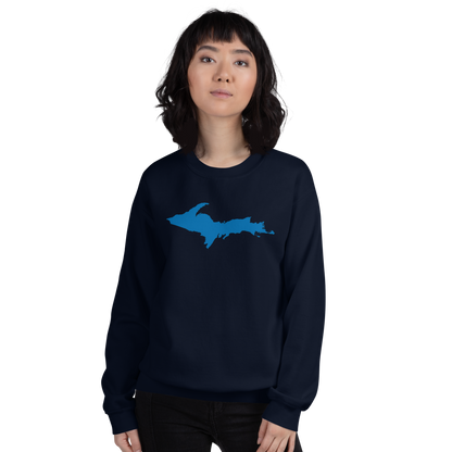 Michigan Upper Peninsula Sweatshirt (w/ Azure UP Outline) | Unisex Standard