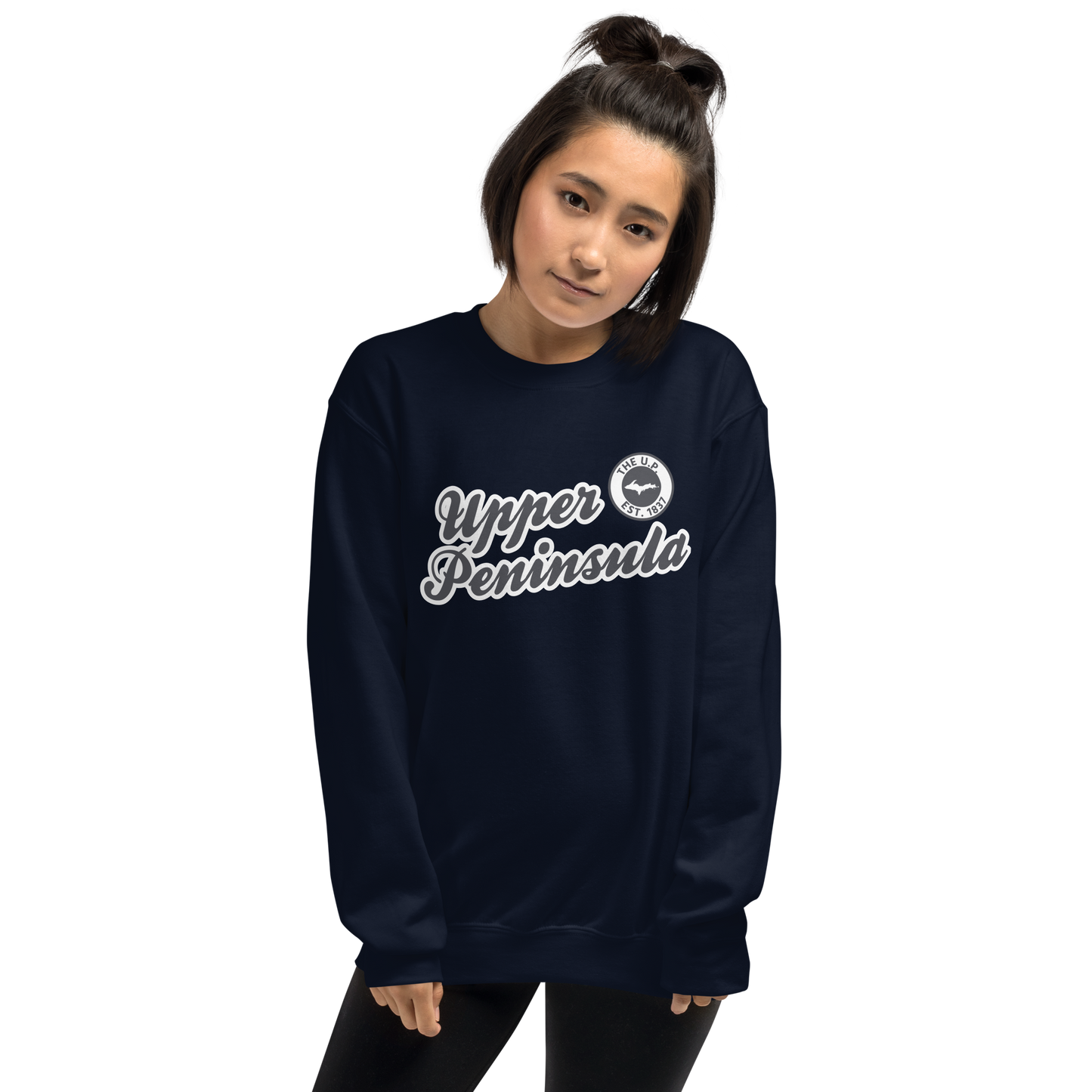 'Upper Peninsula EST. 1837' Sweatshirt (Iron Ore Grey Script Font) | Unisex Standard