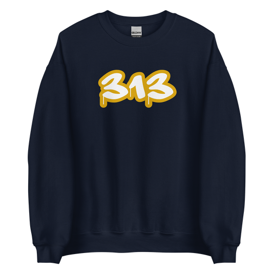 Detroit '313' Sweatshirt (Gold Tag Font) | Unisex Standard