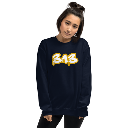 Detroit '313' Sweatshirt (Gold Tag Font) | Unisex Standard