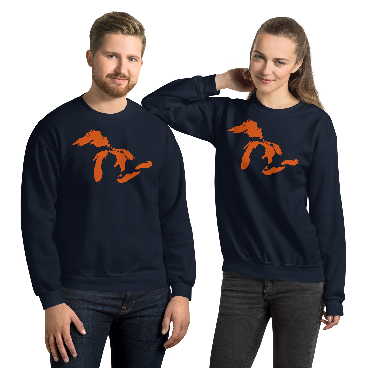 Great Lakes Sweatshirt | Unisex Standard - Maple Leaf Orange