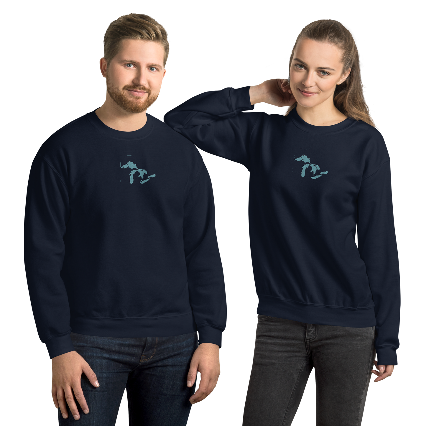 Great Lakes Sweatshirt | Unisex Standard - Huron Blue Emb.