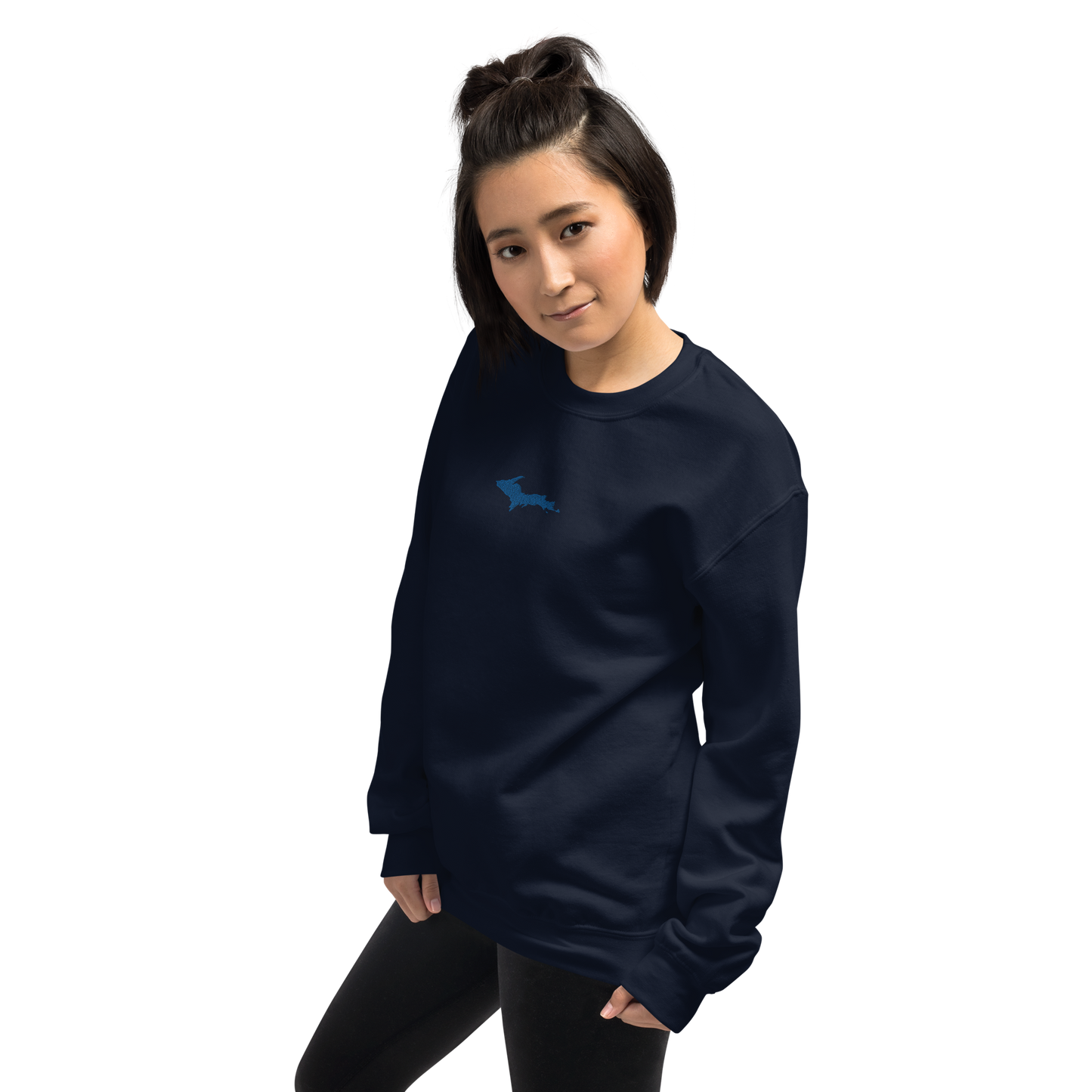 Michigan Upper Peninsula Sweatshirt (w/ Embroidered Azure UP Outline) | Unisex Standard