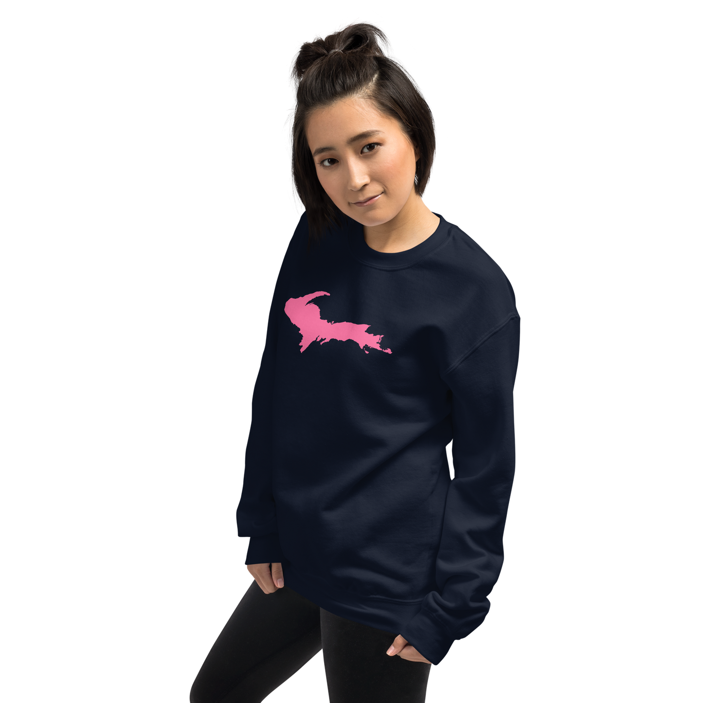 Michigan Upper Peninsula Sweatshirt (w/ Pink UP Outline) | Unisex Standard