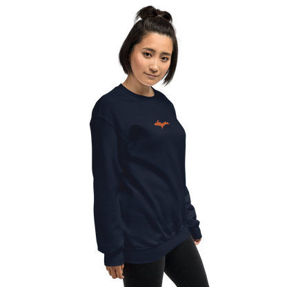 Michigan Upper Peninsula Sweatshirt (w/ Embroidered Orange UP Outline) | Unisex Standard