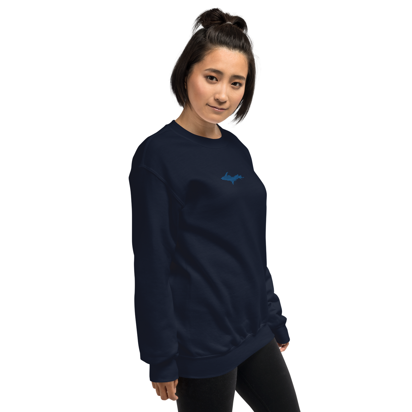 Michigan Upper Peninsula Sweatshirt (w/ Embroidered Azure UP Outline) | Unisex Standard