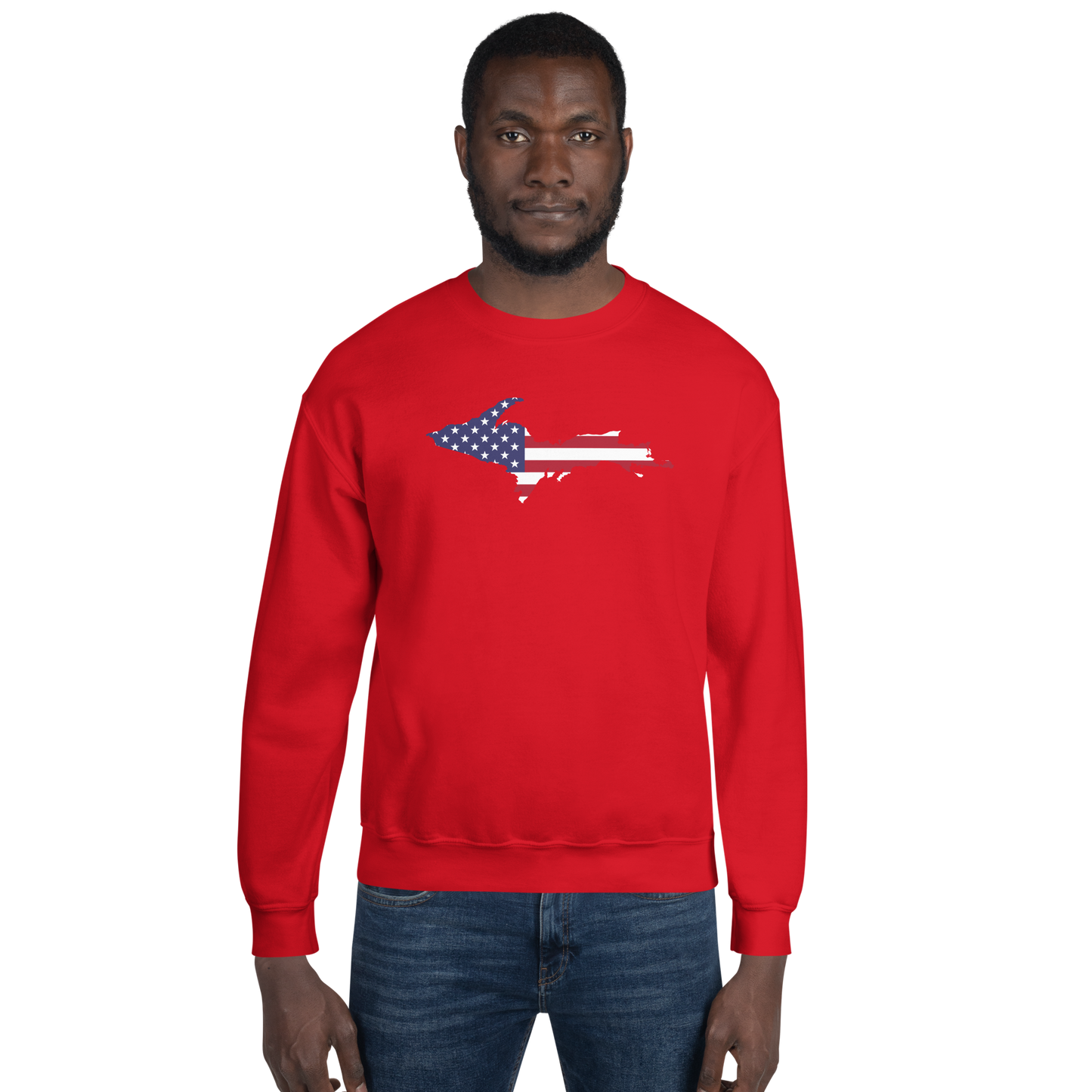 Michigan Upper Peninsula Sweatshirt (w/ UP USA Flag Outline) | Unisex Standard