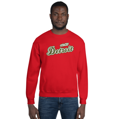 'Detroit 1701' Sweatshirt (Army Green Font) | Unisex Standard