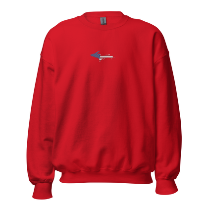 Michigan Upper Peninsula Sweatshirt (w/ Embroidered UP USA Flag Outline) | Unisex Standard