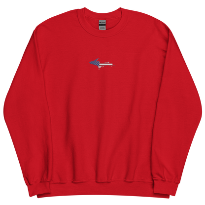 Michigan Upper Peninsula Sweatshirt (w/ Embroidered UP USA Flag Outline) | Unisex Standard