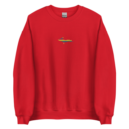 Michigan Upper Peninsula Sweatshirt (w/ Embroidered UP Pride Flag Outline) | Unisex Standard