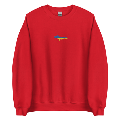 Michigan Upper Peninsula Sweatshirt (w/ Embroidered UP Ukraine Outline) | Unisex Standard