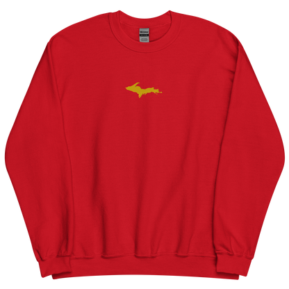 Michigan Upper Peninsula Sweatshirt (w/ Embroidered Gold UP Outline) | Unisex Standard