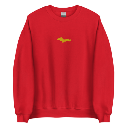 Michigan Upper Peninsula Sweatshirt (w/ Embroidered Gold UP Outline) | Unisex Standard