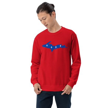 Michigan Upper Peninsula Sweatshirt (w/ UP Quebec Flag Outline) | Unisex Standard