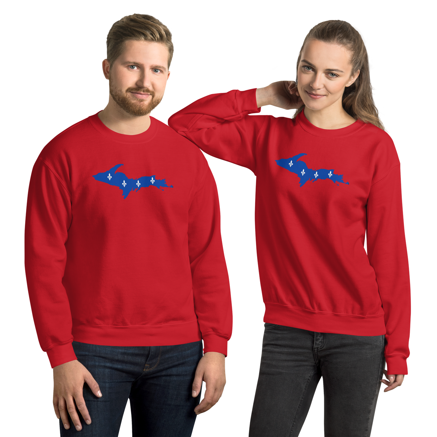 Michigan Upper Peninsula Sweatshirt (w/ UP Quebec Flag Outline) | Unisex Standard