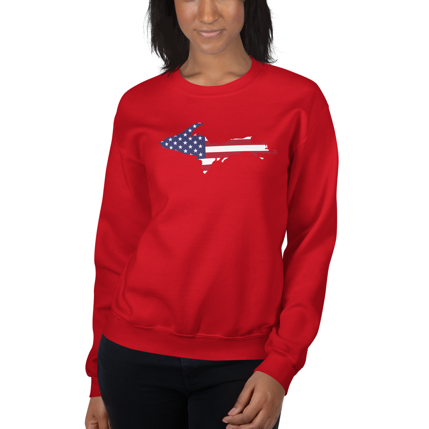 Michigan Upper Peninsula Sweatshirt (w/ UP USA Flag Outline) | Unisex Standard