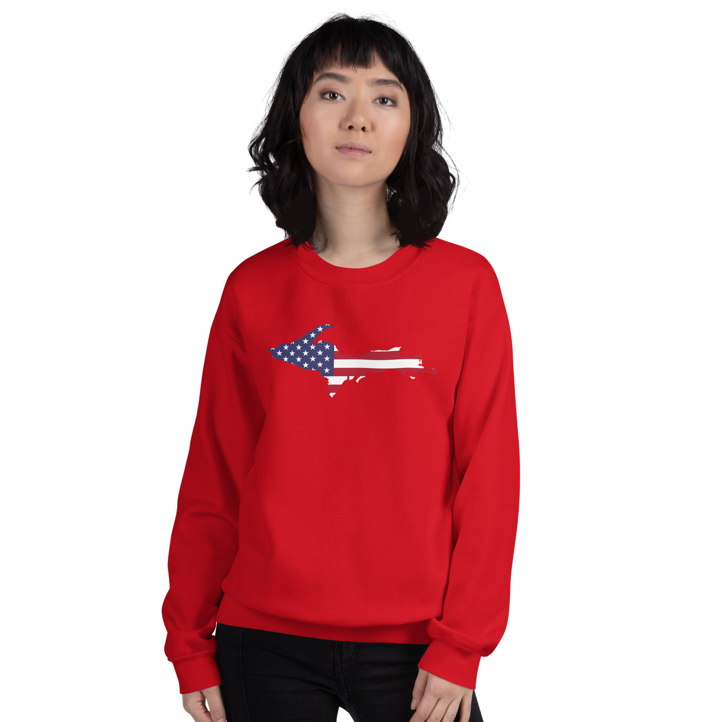 Michigan Upper Peninsula Sweatshirt (w/ UP USA Flag Outline) | Unisex Standard