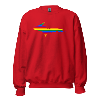 Michigan Upper Peninsula Sweatshirt (w/ UP Pride Flag Outline) | Unisex Standard