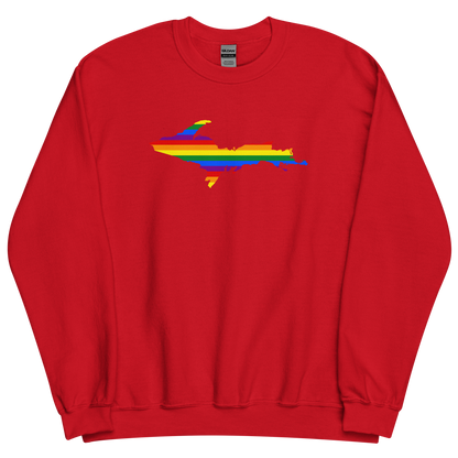 Michigan Upper Peninsula Sweatshirt (w/ UP Pride Flag Outline) | Unisex Standard