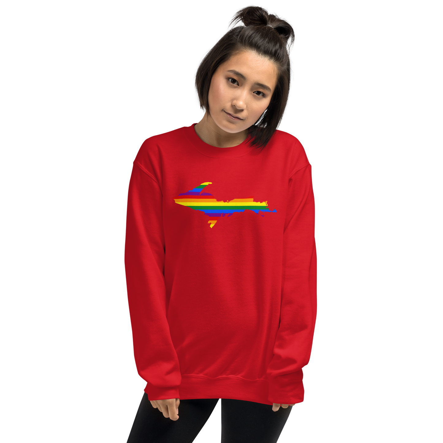 Michigan Upper Peninsula Sweatshirt (w/ UP Pride Flag Outline) | Unisex Standard