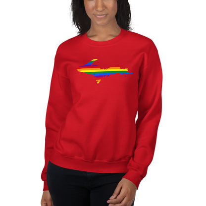 Michigan Upper Peninsula Sweatshirt (w/ UP Pride Flag Outline) | Unisex Standard