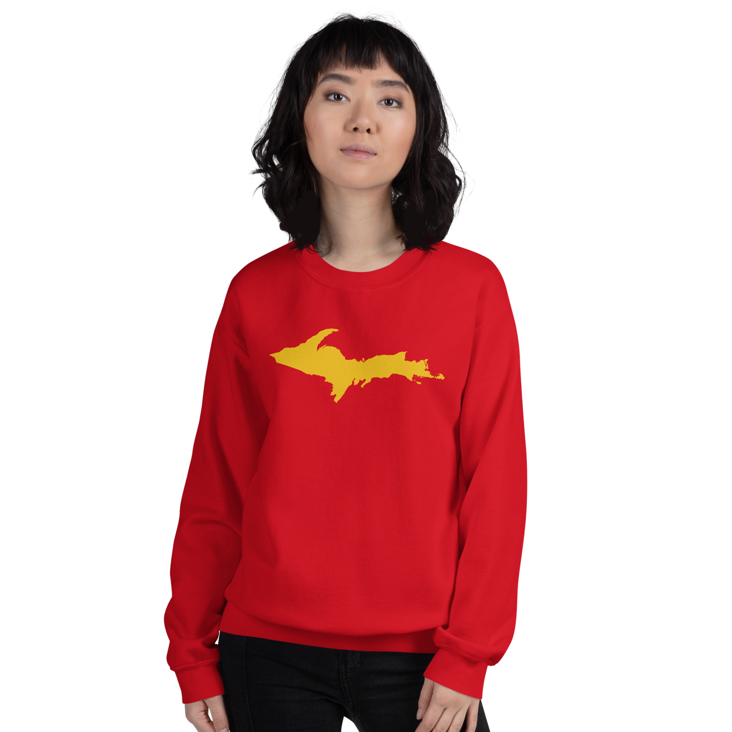 Michigan Upper Peninsula Sweatshirt (w/ Gold UP Outline) | Unisex Standard