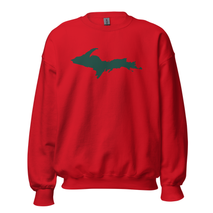 Michigan Upper Peninsula Sweatshirt (w/ Green UP Outline) | Unisex Standard