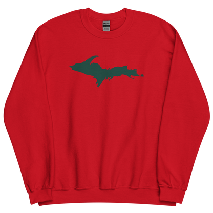 Michigan Upper Peninsula Sweatshirt (w/ Green UP Outline) | Unisex Standard