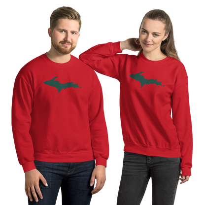 Michigan Upper Peninsula Sweatshirt (w/ Green UP Outline) | Unisex Standard