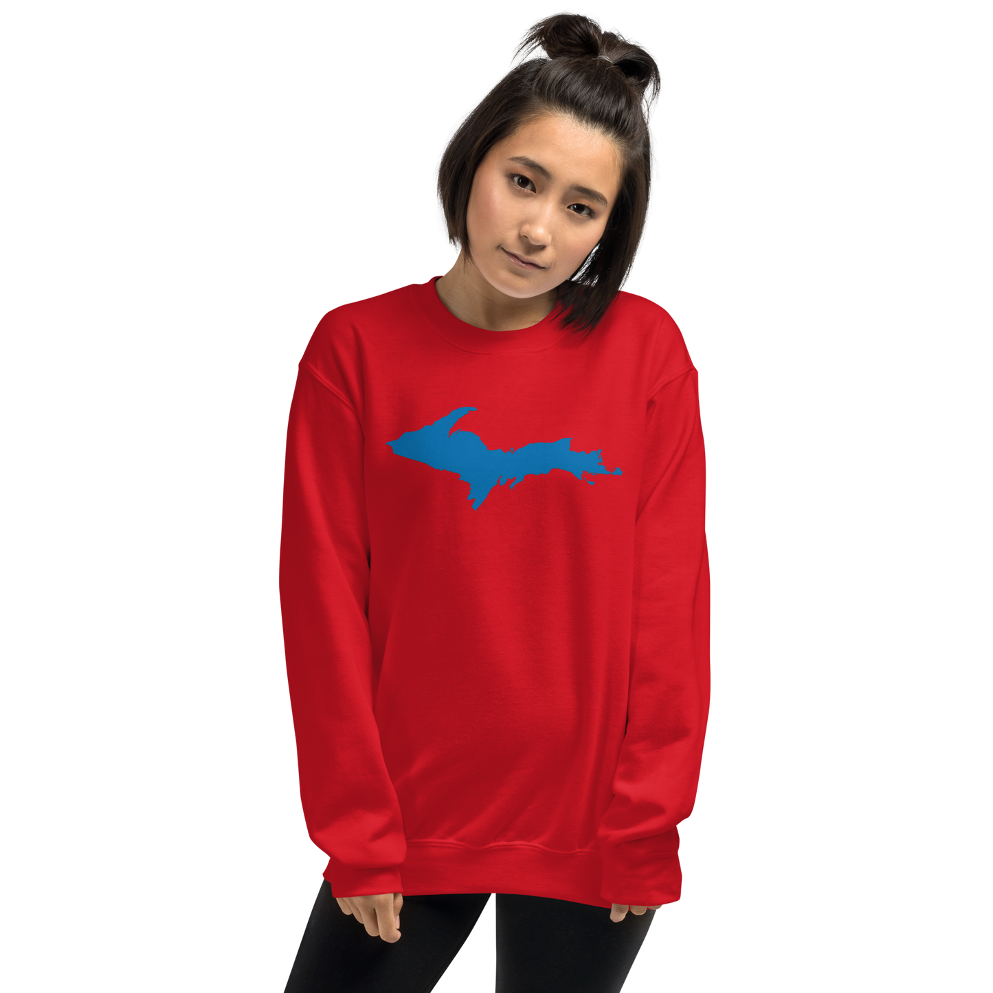 Michigan Upper Peninsula Sweatshirt (w/ Azure UP Outline) | Unisex Standard