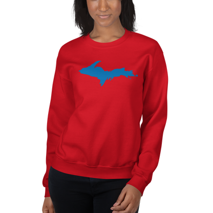 Michigan Upper Peninsula Sweatshirt (w/ Azure UP Outline) | Unisex Standard