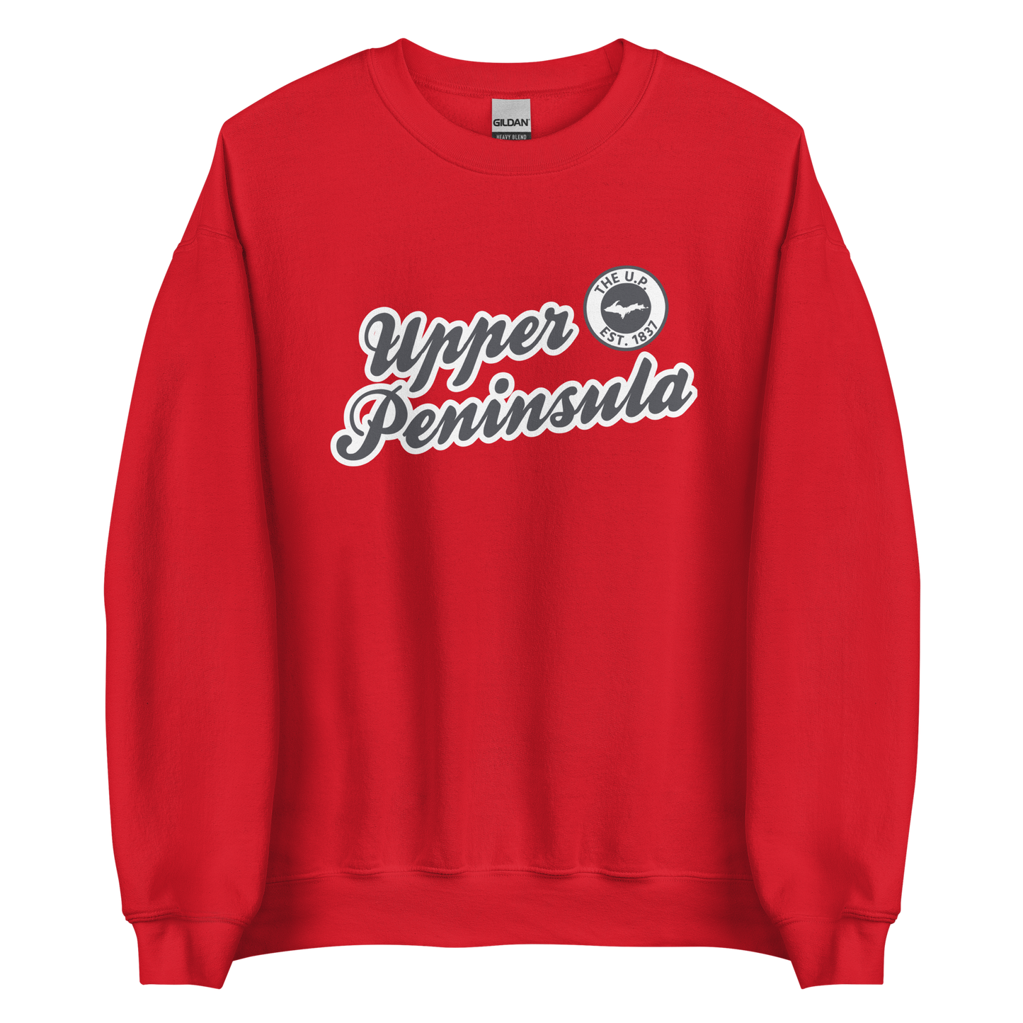 'Upper Peninsula EST. 1837' Sweatshirt (Iron Ore Grey Script Font) | Unisex Standard