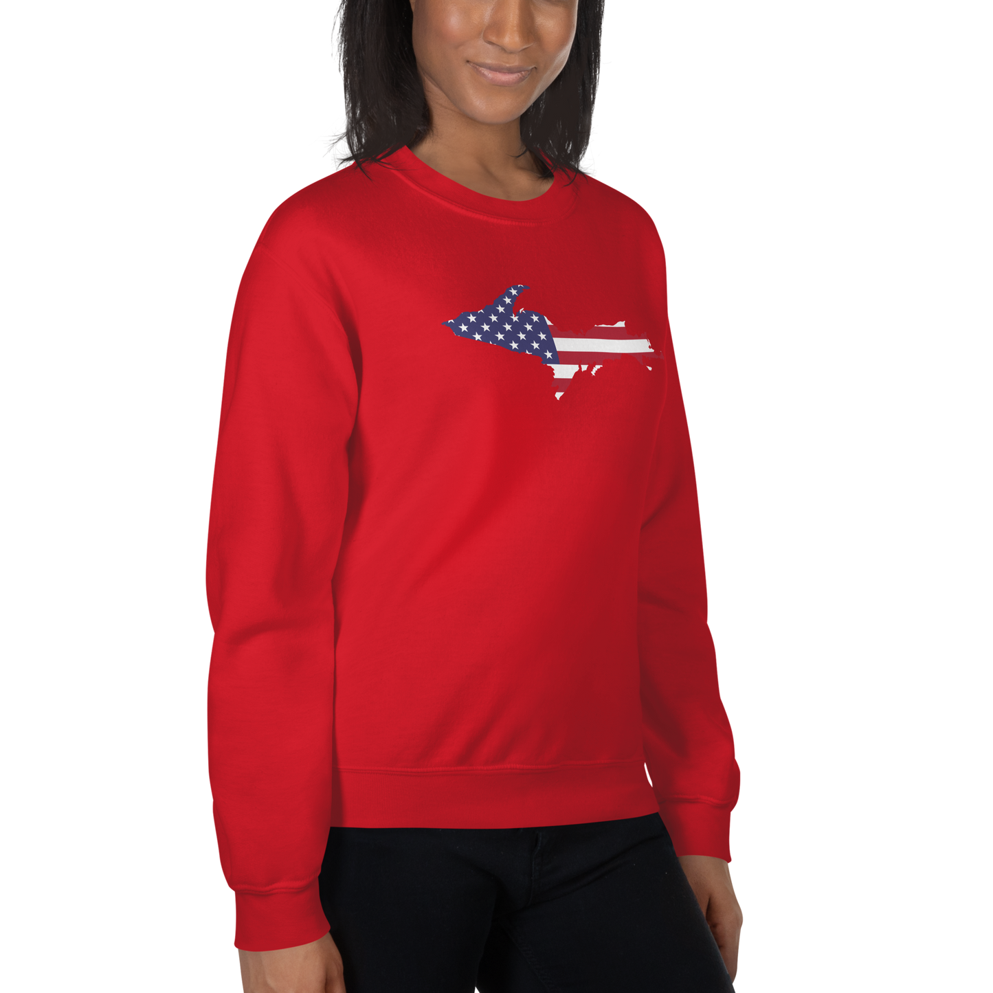 Michigan Upper Peninsula Sweatshirt (w/ UP USA Flag Outline) | Unisex Standard