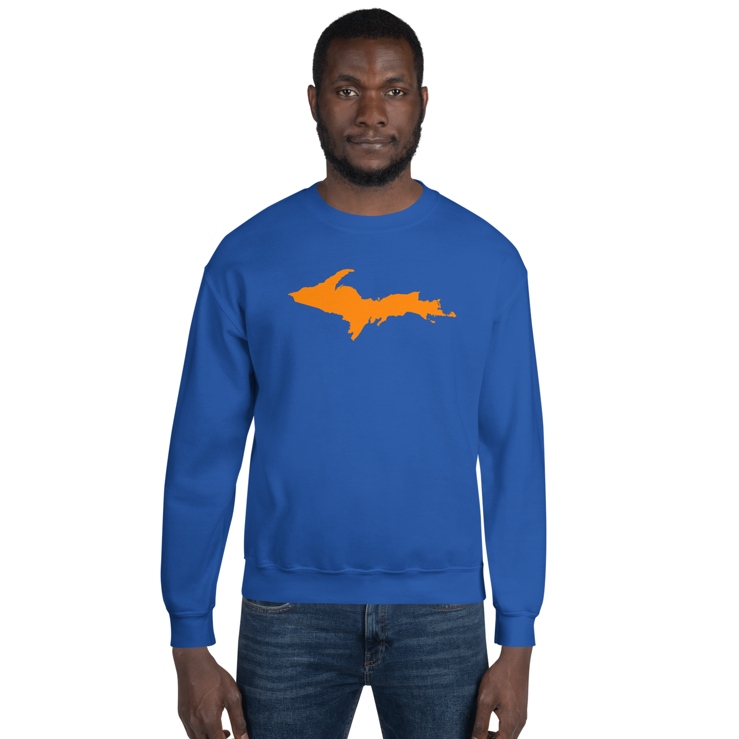 Michigan Upper Peninsula Sweatshirt (w/ Orange UP Outline) | Unisex Standard