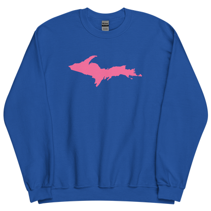 Michigan Upper Peninsula Sweatshirt (w/ Pink UP Outline) | Unisex Standard