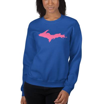 Michigan Upper Peninsula Sweatshirt (w/ Pink UP Outline) | Unisex Standard