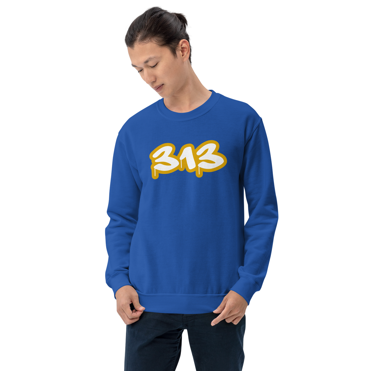 Detroit '313' Sweatshirt (Gold Tag Font) | Unisex Standard