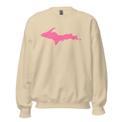 Michigan Upper Peninsula Sweatshirt (w/ Pink UP Outline) | Unisex Standard